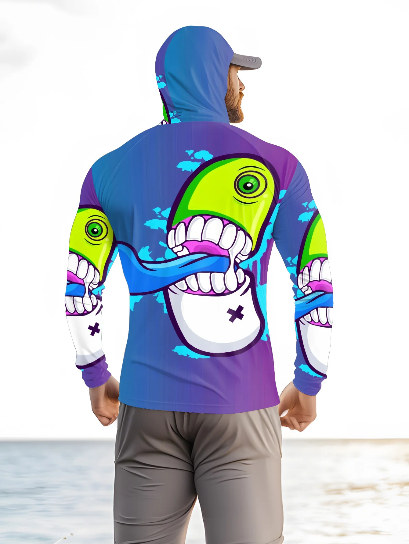 Men Cartoon Monster Graffiti F - đánh giá và giá Fishing Mask Sun Protection