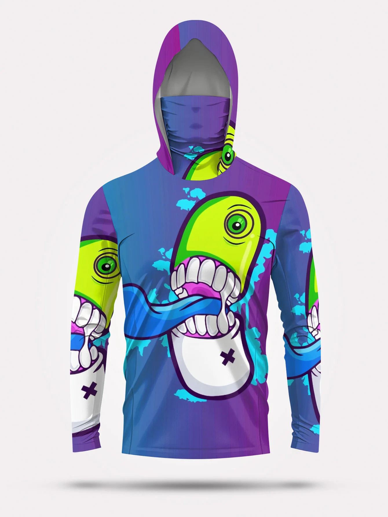 Men Cartoon Monster Graffiti F - đánh giá và giá Fishing Mask Sun Protection