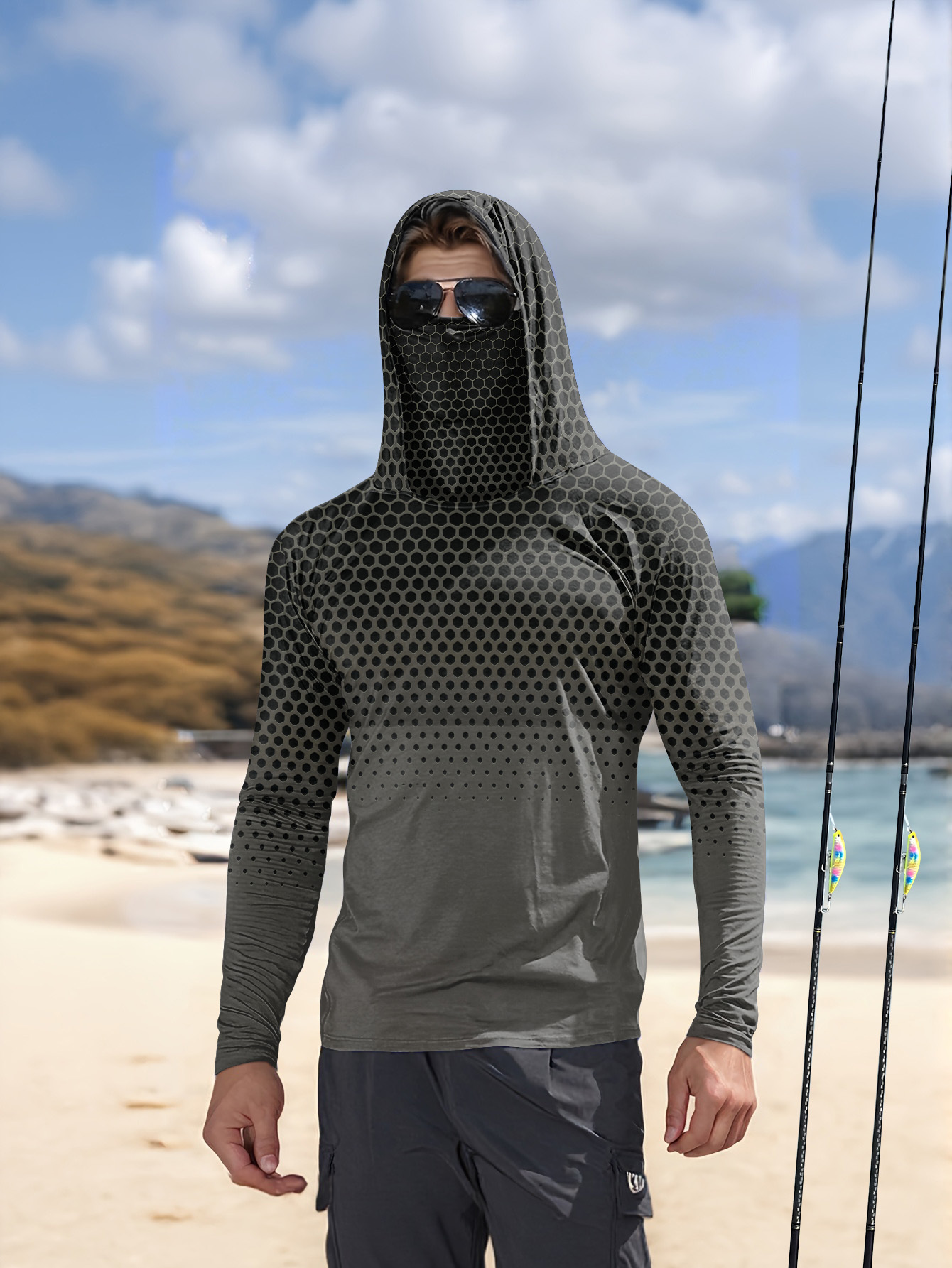 Men Summer UPF50+ Fishing Hood - đánh giá và giá Fishing Mask Sun Protection