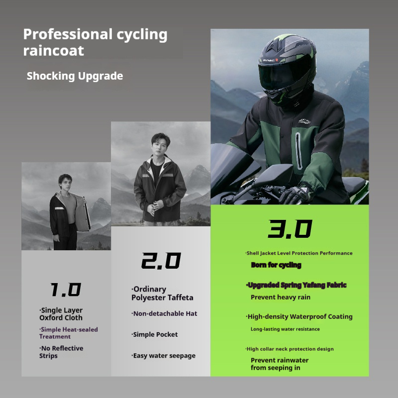 Adult Motorcycle Raincoat Full - đánh giá và giá Fishing Rain Suit