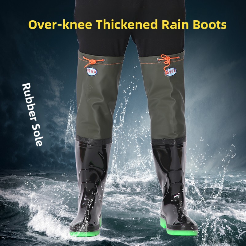 Thickened Over-Knee Rain Boots - đánh giá và giá Fishing Pants Waterproof